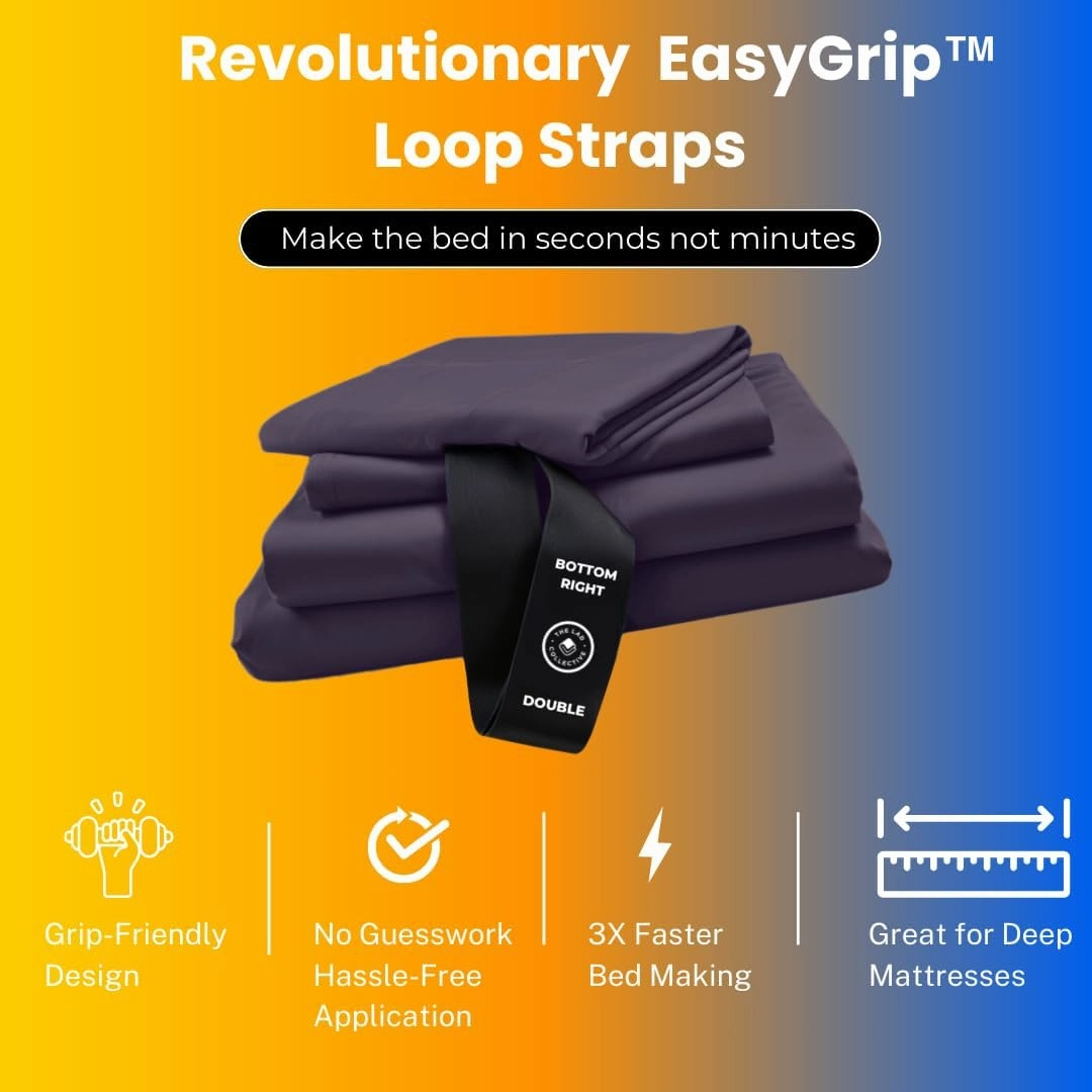 The LAD Collective 3.0 Fitted Sheet - Deep Pocket Bed Cover with EasyGrip™ Loop Straps, Durable Elastic & Temperature Regulating Fabric - Premium Bed Sheets - Yosemite/Queen