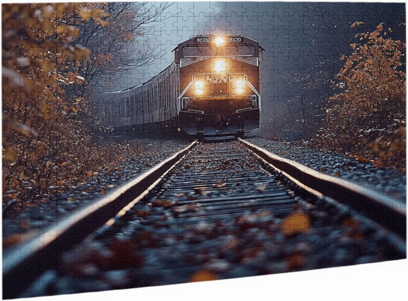 The Locomotive in The Train Tracks 500 pcs Adult Wooden Jigsaw Puzzle，Stunningly Vibrant Colors Flight of Thought，UAdults Funny Artwork，Pieces Fit Together Perfectly，Gifts for Family