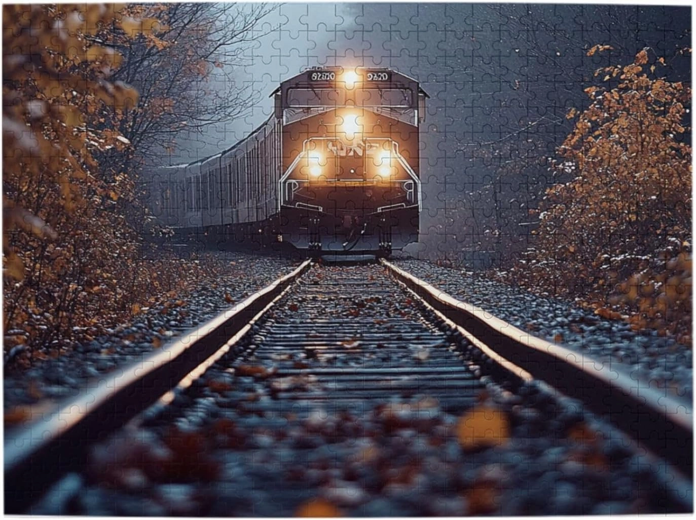 The Locomotive in The Train Tracks 500 pcs Adult Wooden Jigsaw Puzzle，Stunningly Vibrant Colors Flight of Thought，UAdults Funny Artwork，Pieces Fit Together Perfectly，Gifts for Family