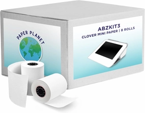 Thermal Paper for Clover Mini by Paper Planet | Credit Card Receipt Paper Rolls Compatible with Clover Mini POS models C200, C300, C301, C302, C305 | 8 Rolls