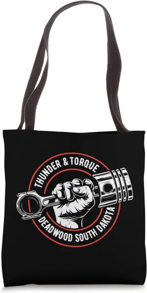 Thunder and Torque Deadwood SD Fist with Piston Design Tote Bag