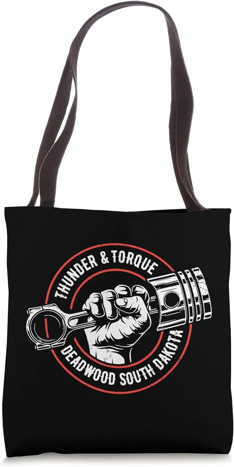 Thunder and Torque Deadwood SD Fist with Piston Design Tote Bag