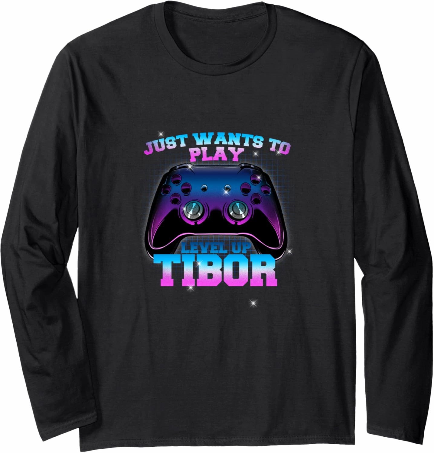 TIBOR - LEVEL UP with Controller: JUST WANTS TO PLAY Long Sleeve T-Shirt