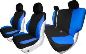 TLH Universal Fit Automotive Seat Covers Blue Cloth Car Seat Covers Full Set, Car Seat Protector Interior Accessories Classic Flat Cloth Car Seat Covers fit for Most Cars, Trucks, SUVs or Vans