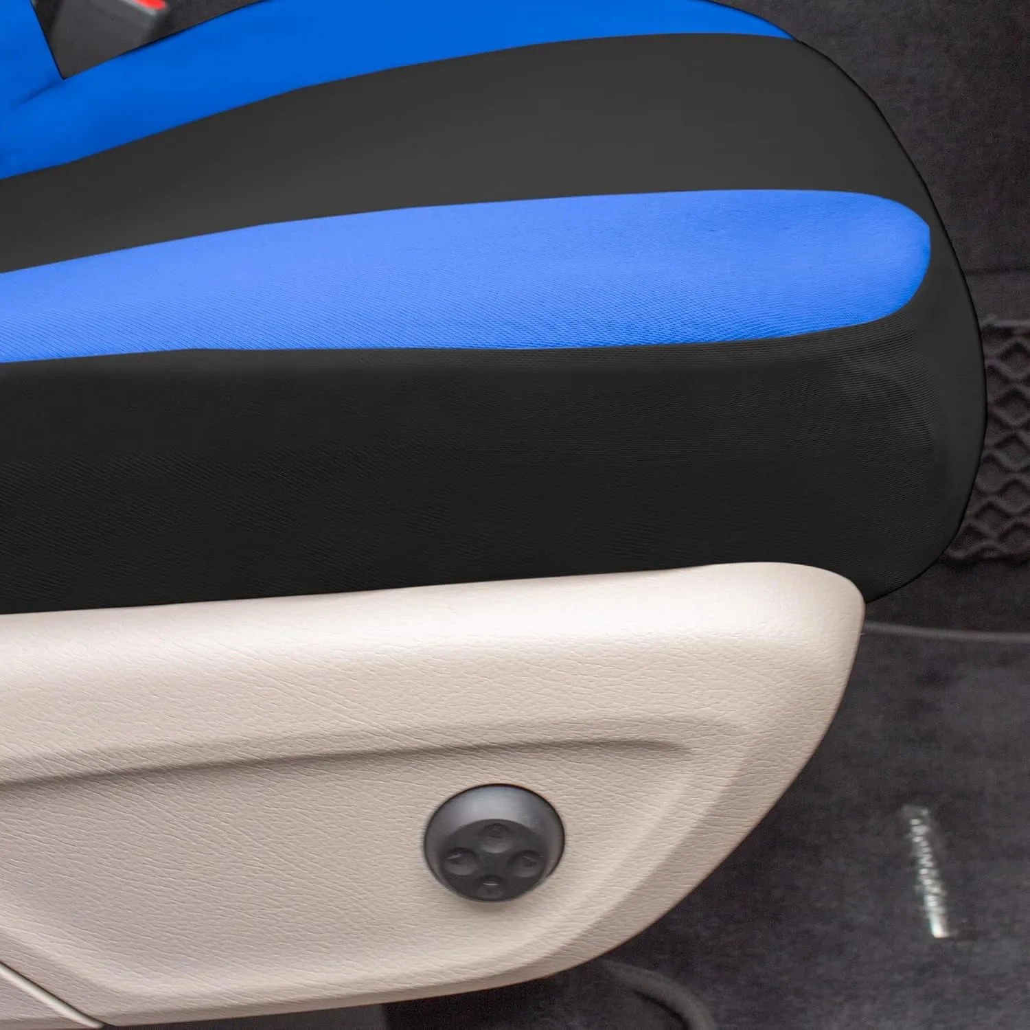 TLH Universal Fit Automotive Seat Covers Blue Cloth Car Seat Covers Full Set, Car Seat Protector Interior Accessories Classic Flat Cloth Car Seat Covers fit for Most Cars, Trucks, SUVs or Vans