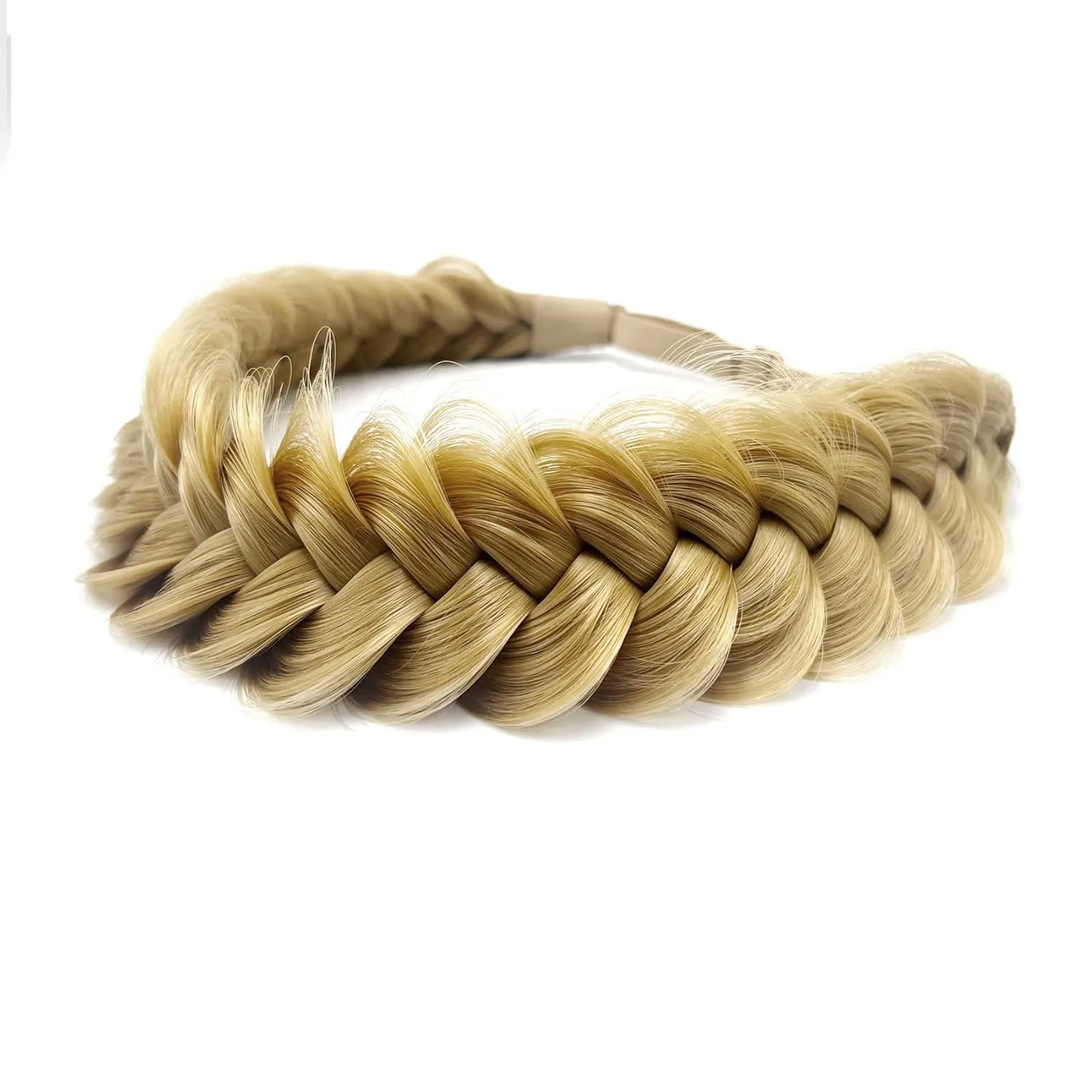 TOECWEGR Synthetic Hair Braided Headband Classic Wide Strands Wedding Disorderly Fluffy Braids Wig Band Women Beauty Accessory