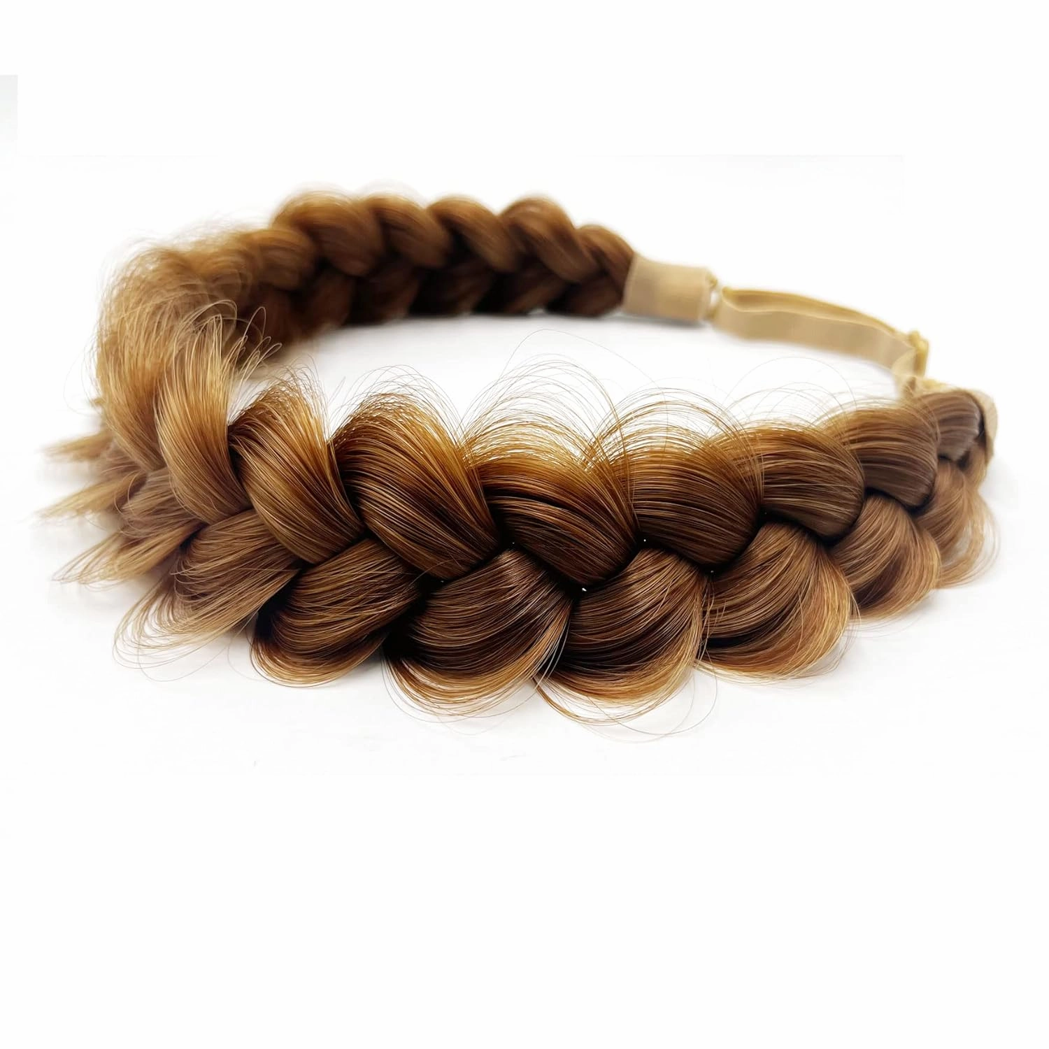 TOECWEGR Synthetic Hair Braided Headband Classic Wide Strands Wedding Disorderly Fluffy Braids Wig Band Women Beauty Accessory