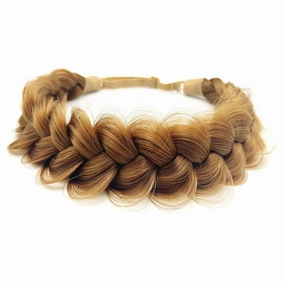 TOECWEGR Synthetic Hair Braided Headband Classic Wide Strands Wedding Disorderly Fluffy Braids Wig Band Women Beauty Accessory