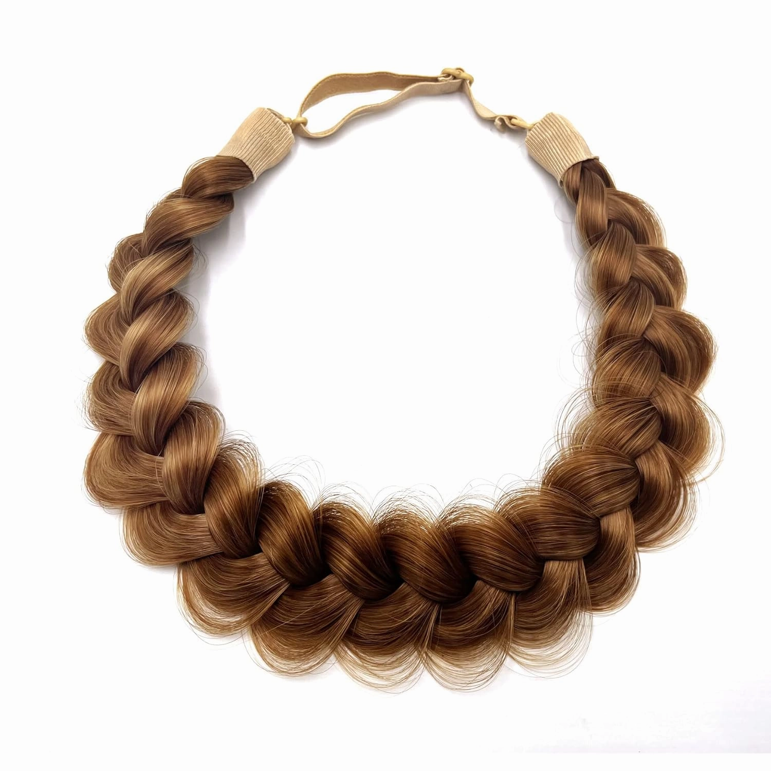TOECWEGR Synthetic Hair Braided Headband Classic Wide Strands Wedding Disorderly Fluffy Braids Wig Band Women Beauty Accessory