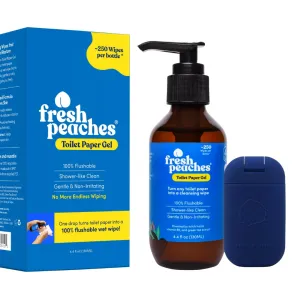 Toilet Paper Gel, Wet Wipe Alternative - Septic Safe, Flushable, Hypoallergenic, Eco-Friendly Toilet Paper Spray (Blue Pocket, Starter w Pocket)