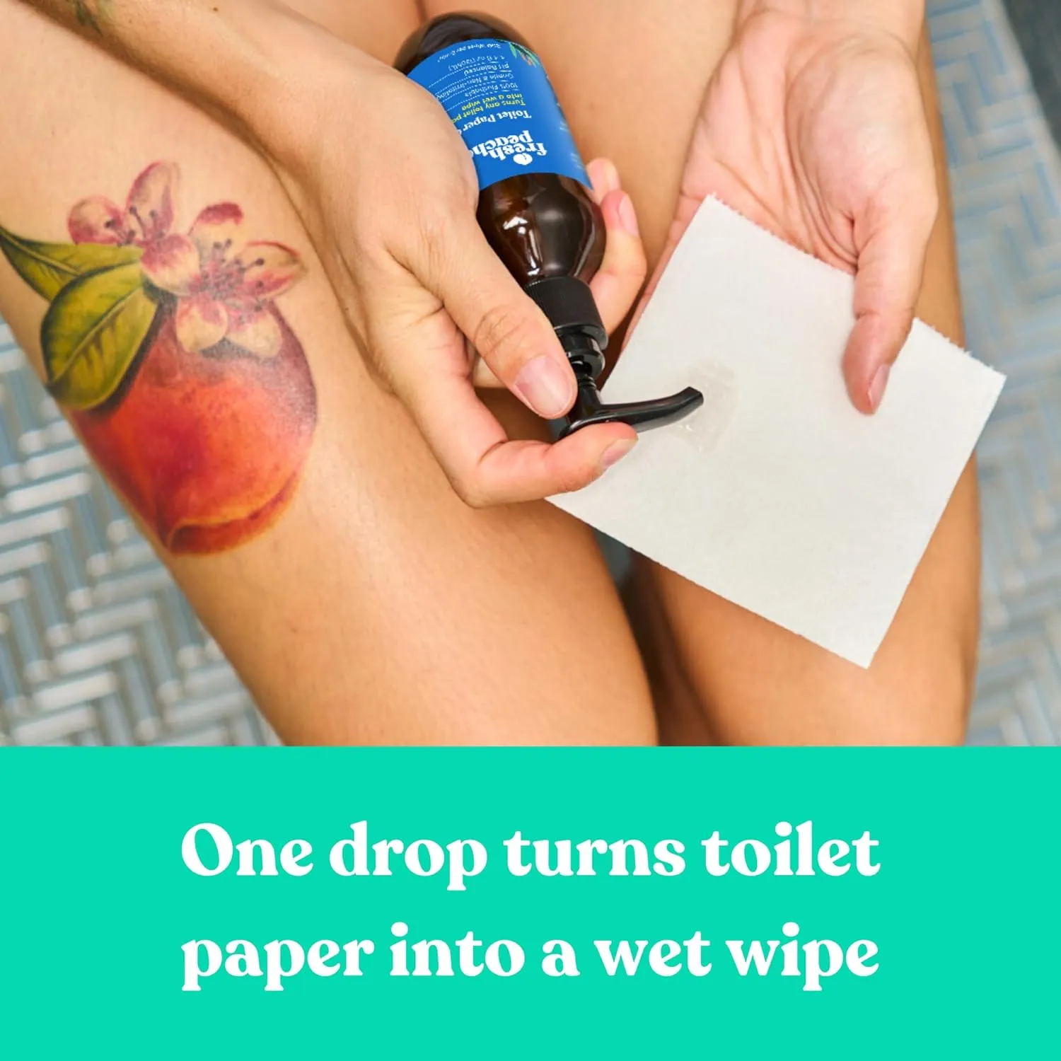 Toilet Paper Gel, Wet Wipe Alternative - Septic Safe, Flushable, Hypoallergenic, Eco-Friendly Toilet Paper Spray (Blue Pocket, Starter w Pocket)