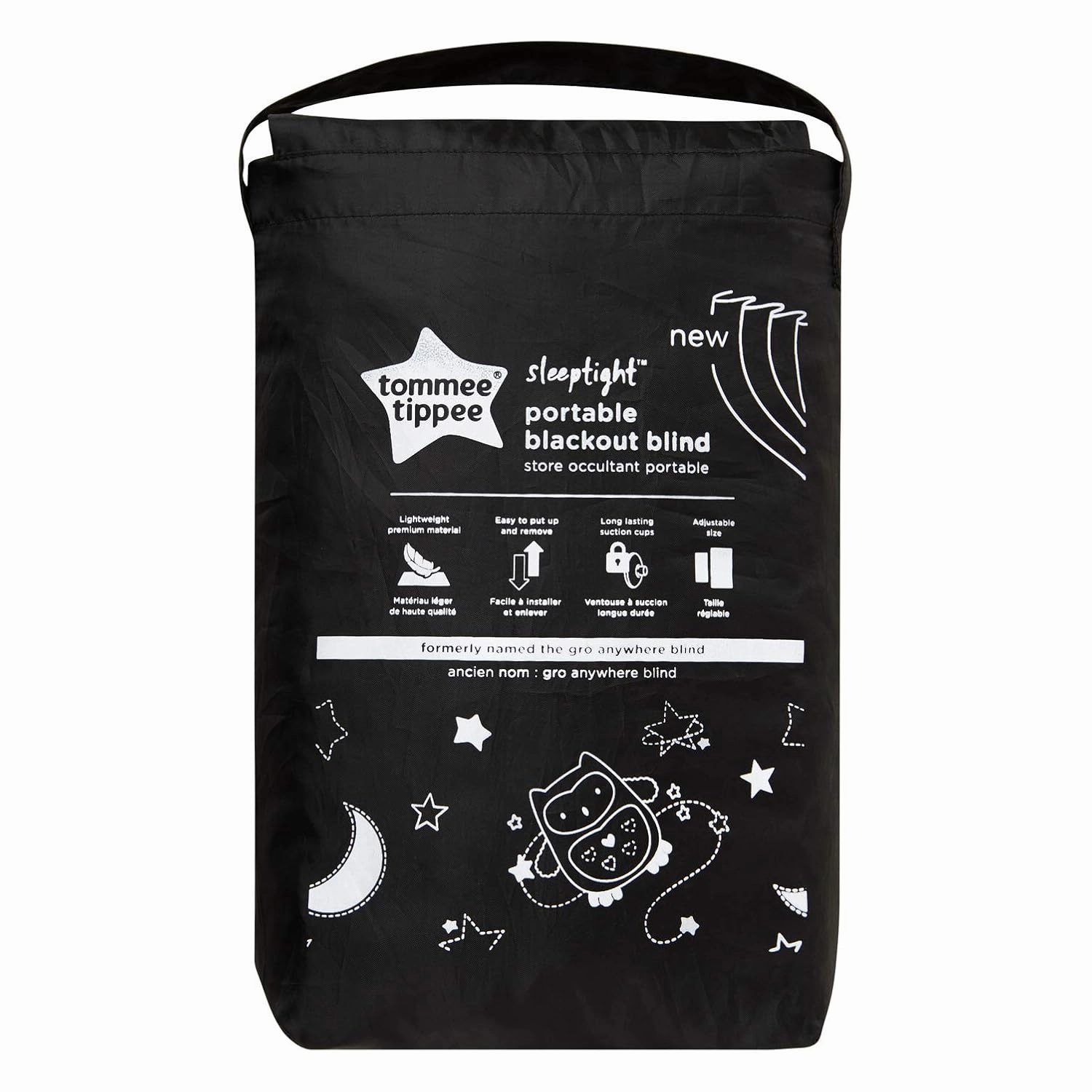 Tommee Tippee Portable Baby Blackout Blind, Medium, 51 x 39 Inches, Travel Window Blinds, Strong Suction, Foldable, Lightweight Naptime Blind, Nighttime Animations