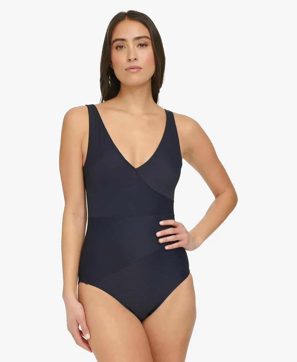 Tommy Hilfiger Women's Full Coverage V-neck Swimsuit