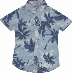 Tommy Bahama Boys Classic Woven Button-Down Shirt - Summer Short-Sleeve Hawaiian Shirt with Pocket for Kids