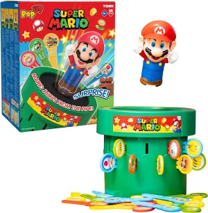 TOMY Pop Up Super Mario Board Game - Family and Preschool Kids Games for Family Game Night - Kids Activities and Super Mario Toys - Girls and Boys Games - 2-4 Players - Ages 4 Years and Up
