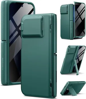 TONGATE Magnetic for Pixel 9 Pro Fold Case with Privacy Screen Protector, [Compatible with MagSafe] [with Camera Cover & Hinge Protection] Full-Body Rugged Stand Case for Google Pixel 9Pro Fold, Green