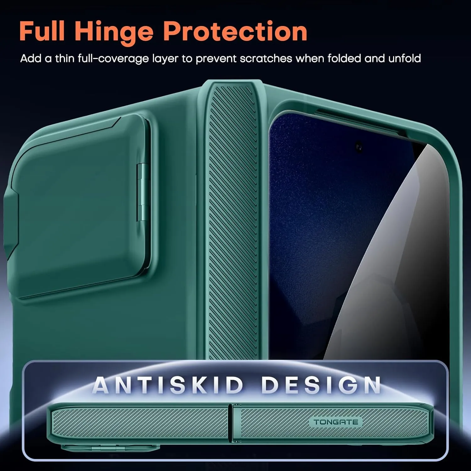 TONGATE Magnetic for Pixel 9 Pro Fold Case with Privacy Screen Protector, [Compatible with MagSafe] [with Camera Cover & Hinge Protection] Full-Body Rugged Stand Case for Google Pixel 9Pro Fold, Green