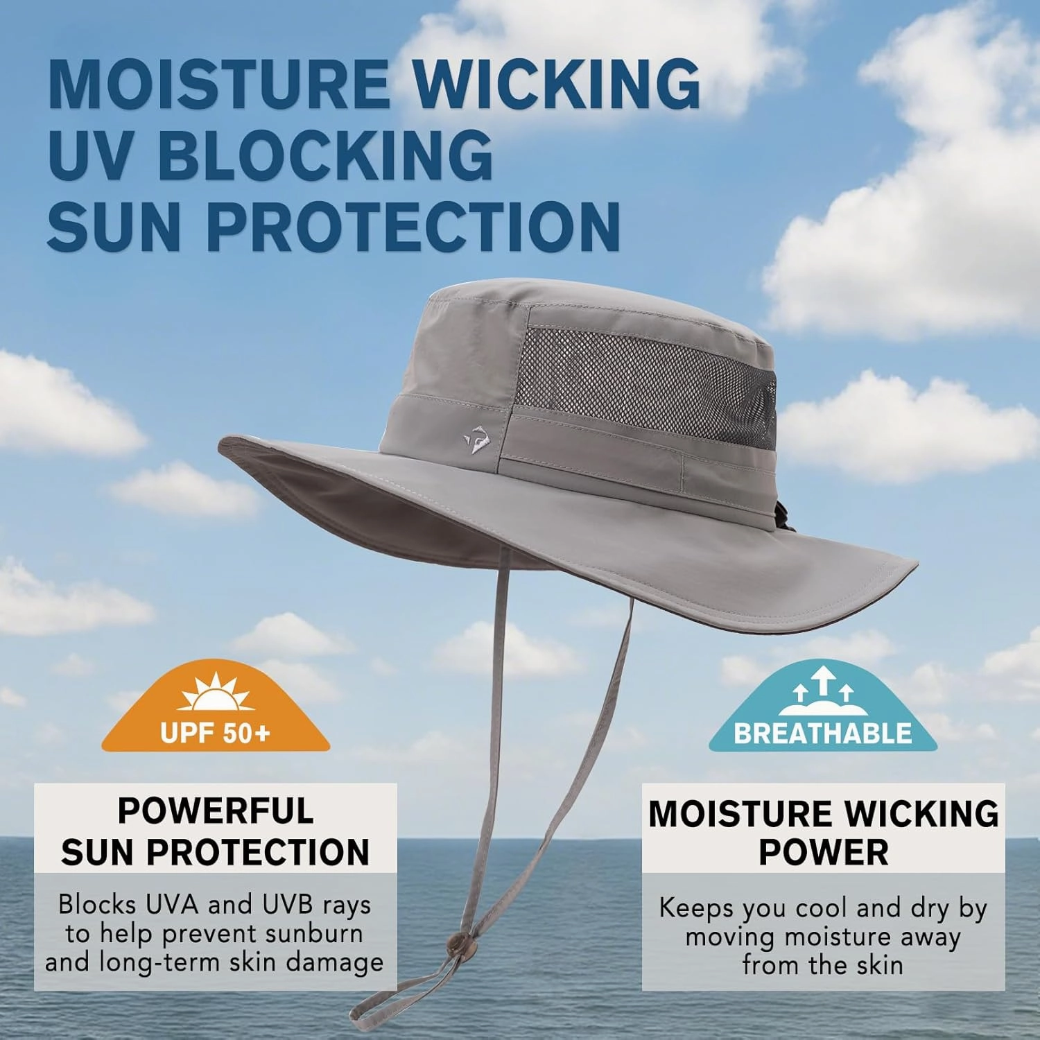 TOP-EX SunShield Sun Hat with UPF 50 , Floppy Wide Brim, Breathable Adjustable Fit (6 7/8-8 3/8)