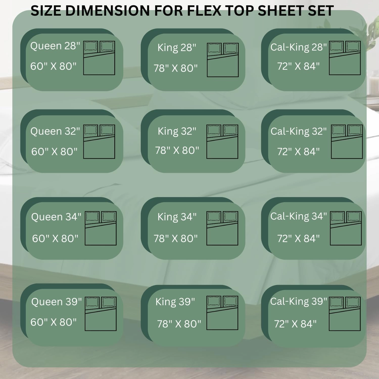 Top Split King Sheets Sets for Adjustable beds, Sheets for Sleep Number Bed Split King deep Pocket, 34" Split Top King Sheets 100% Cotton, Flex Top Sheets, Taupe Solid