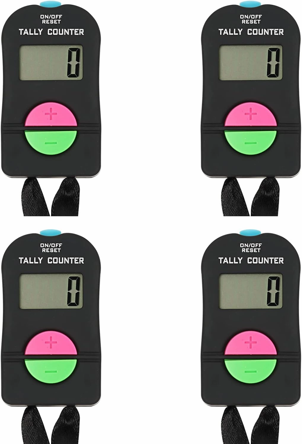TopTie 4/12 PCS Electronic Hand Tally Counter Clickers, Add & Subtraction Number Clicker Counter with Lanyard for Golf Fish Lap