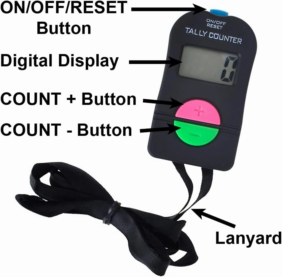 TopTie 4/12 PCS Electronic Hand Tally Counter Clickers, Add & Subtraction Number Clicker Counter with Lanyard for Golf Fish Lap