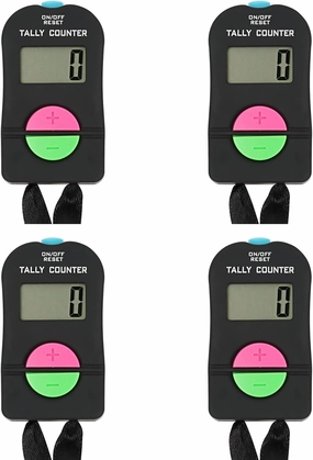 TopTie 4/12 PCS Electronic Hand Tally Counter Clickers, Add & Subtraction Number Clicker Counter with Lanyard for Golf Fish Lap