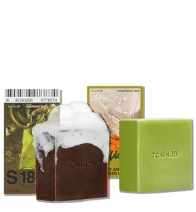TOUN28 Volumizing Natural Kelp Shampoo Bar & No Wash Organic Damaged Hair Conditioner Bar w/Biotin for Hair Growth, Strengthening, Thickening & Softening Paraben Sulfate Silicone Free Haircare