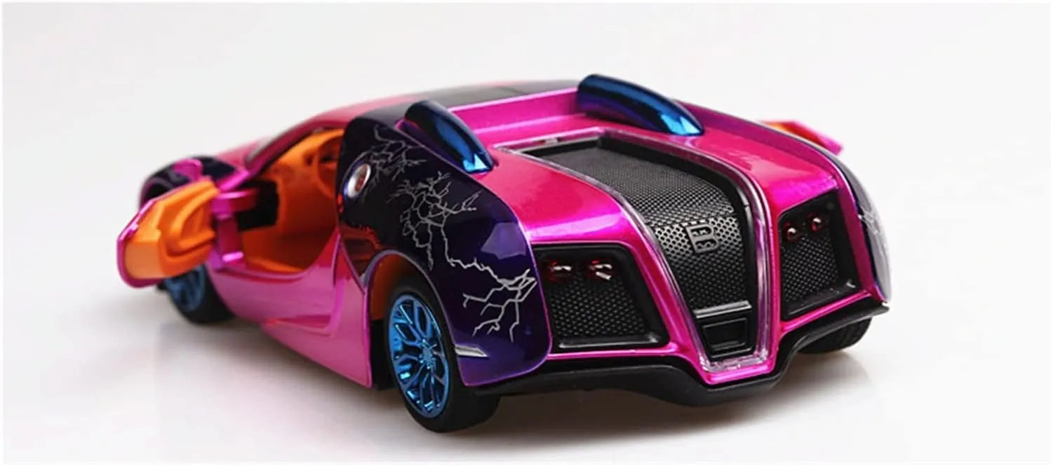 Toy car Model 1:32 for Bugatti Veyron Supercar Alloy Car Model Sound and Light Pull Back Alloy Toy Children Gift Collection (Color : Purple)
