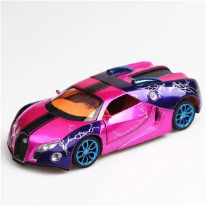 Toy car Model 1:32 for Bugatti Veyron Supercar Alloy Car Model Sound and Light Pull Back Alloy Toy Children Gift Collection (Color : Purple)