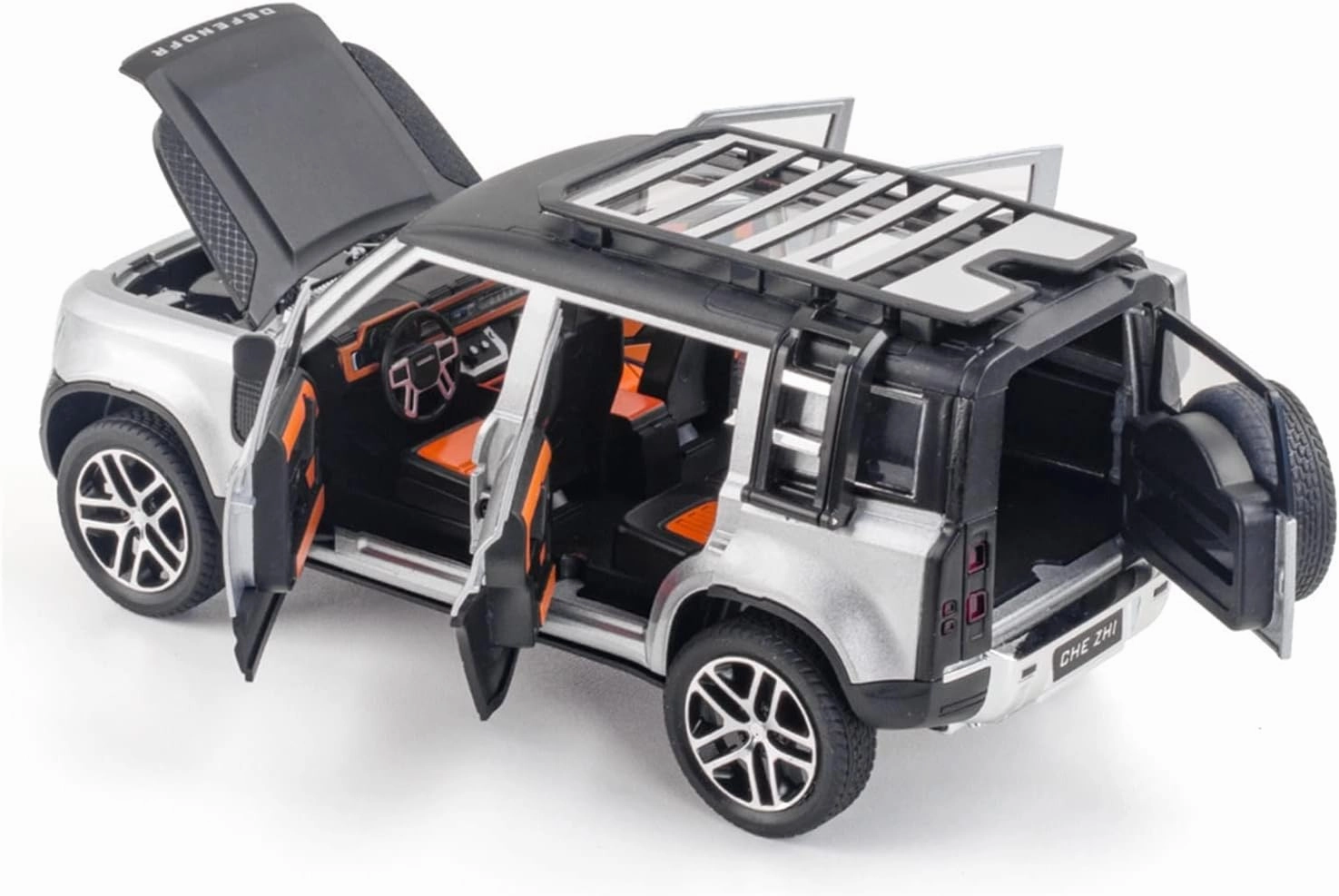 Toy car Model 1/24 for Defender SUV Alloy Toy Car Model Diecasts Toys for Children Birthday Gifts (Color : White)