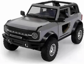 Toy car Model 1:24 for Ford Bronco Lima Alloy Car Model Diecast Toy Off-Road with Sound Light Kids Gifts (Color : Gray)