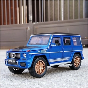 Toy car Model 1:24 for G63 G65 Alloy Car Model Diecast Toy Metal Off-Road with Sound and Light Gift (Color : Blue)