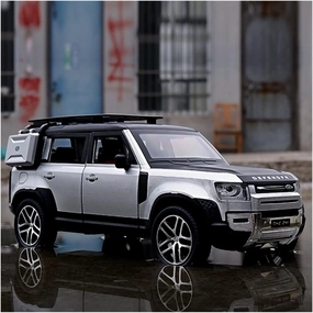 Toy car Model 1/24 for Land Rofer Defender Off-Road Car Model Diecast Alloy Toys Gift Kids Boy Birthday (Color : Silver)
