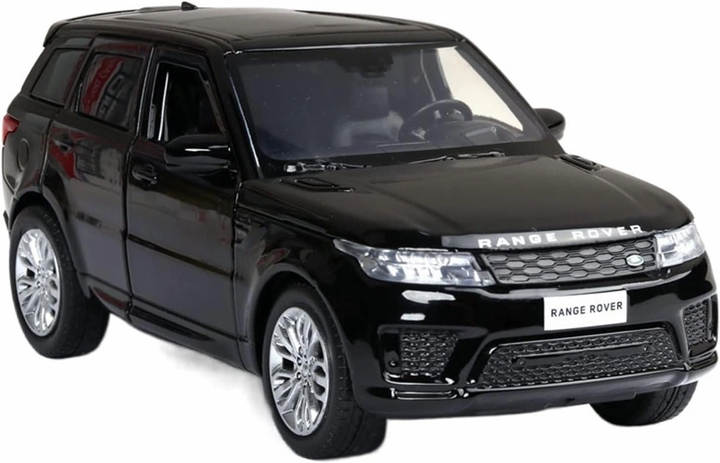 Toy car Model 1:32 Alloy Car for Land-Rover Range Rover Sports Car Model with Sound and Light Toys (Color : Black)