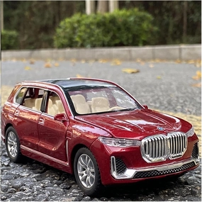 Toy Car Model 1:32 BMW X7 SUV Alloy Diecast Sound & Light Children's Gift (Red)