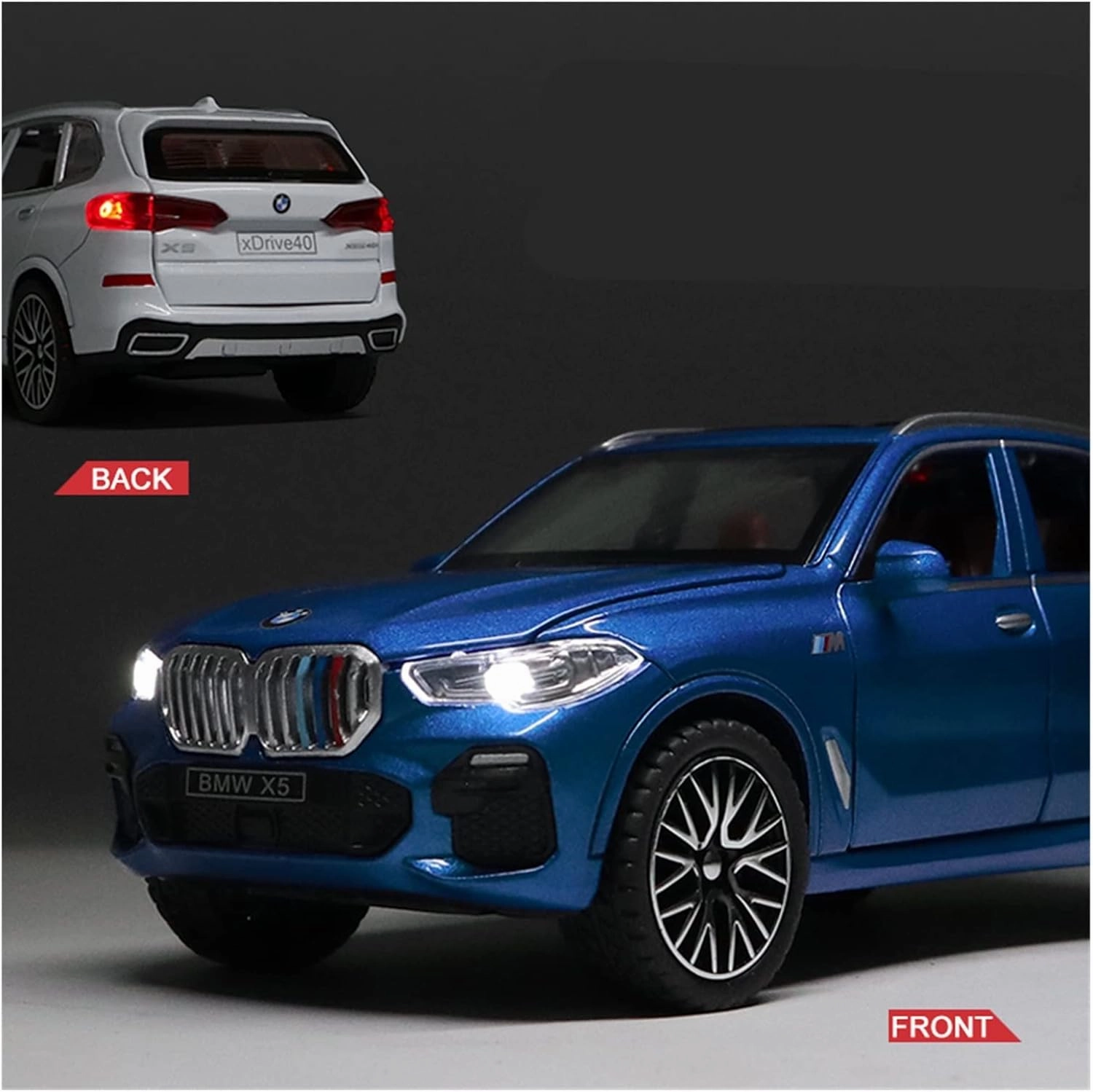 Toy car Model 1:32 for BMW X5 SUV Alloy Car Model Diecasts Toy Simulation Sound and Light Collection Childrens Gift (Color : B2)