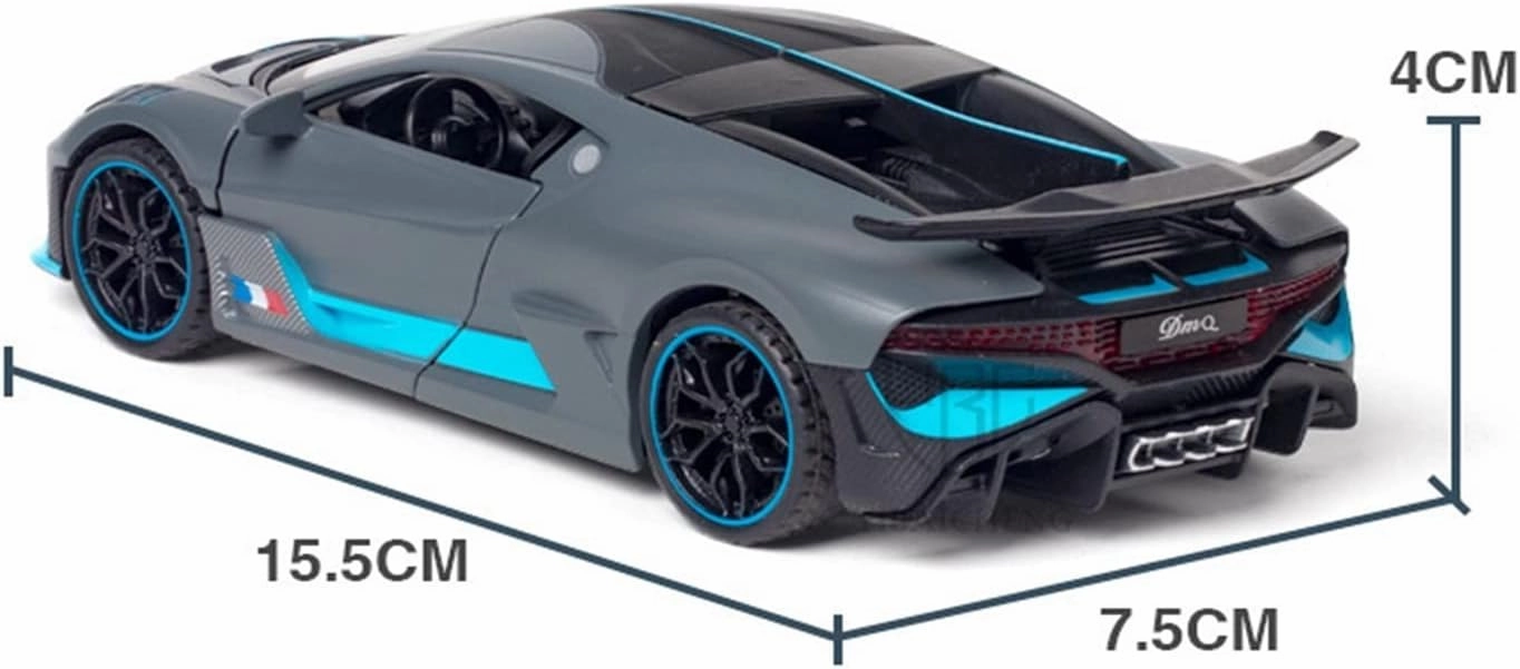 Toy car Model 1:32 for Bugatti Veyron Divo Alloy Car Model Toy Diecasts Pull Back Toy Gifts for Kid (Color : Blue)