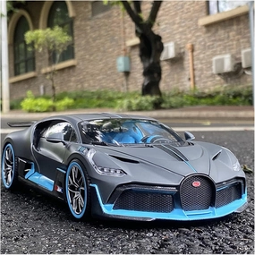 Toy car Model 1:32 for Bugatti Veyron Divo Alloy Sports Car Model Diecast Toy with Sound Light Collection Kids Gift (Color : Gray)