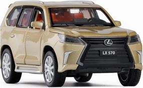 Toy car Model 1:32 for Lexus LX570 Die Cast Alloy Car Model Collectibles Boy Birthday Present Toy (Color : Gold)