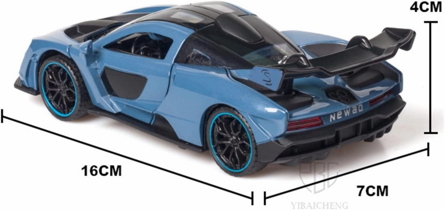 Toy car Model 1/32 for McLaren Senna Sports Car Model Diecast Alloy Toy with Sound Light Pull Back Supercar Toys (Color : Orange)