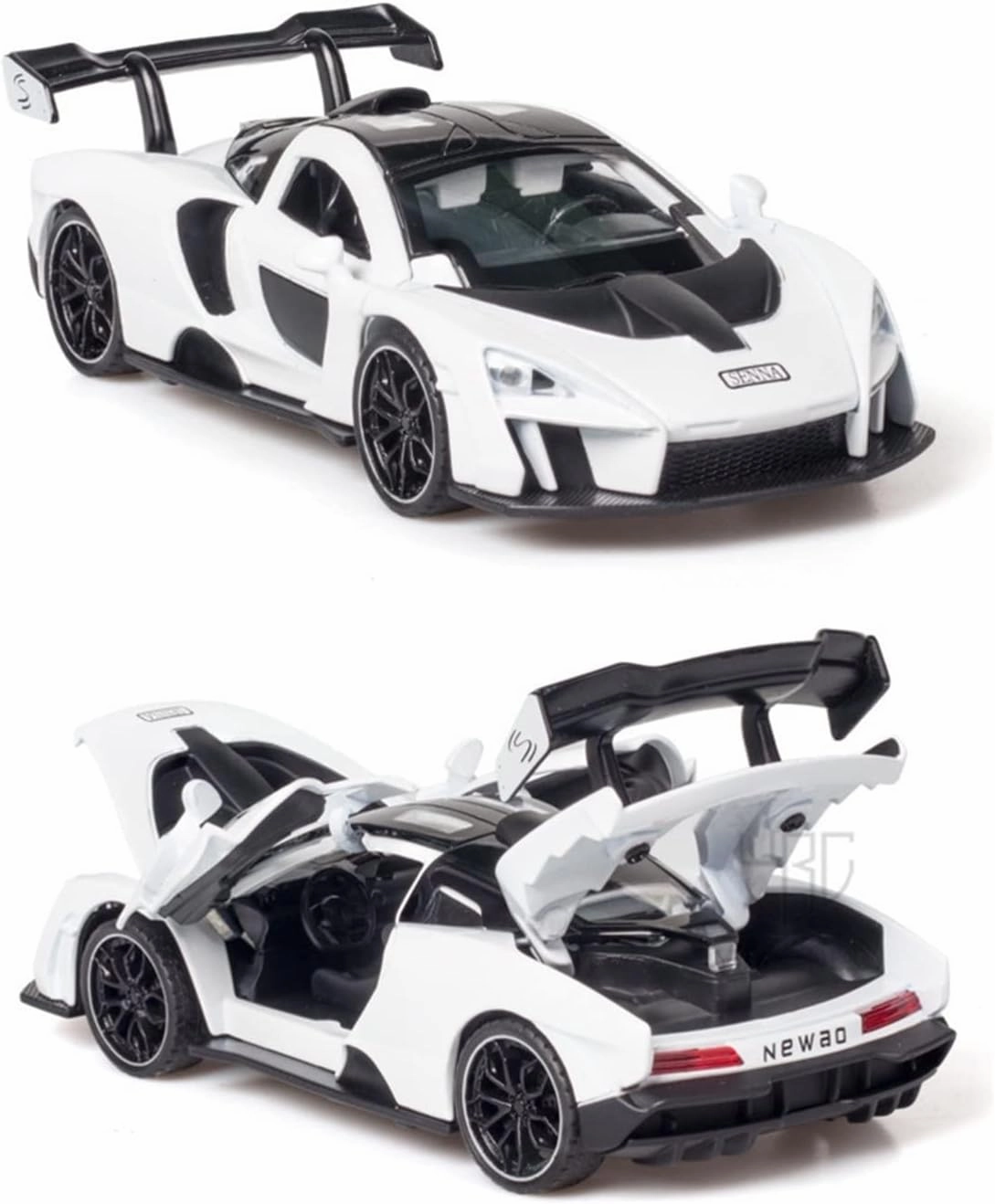Toy car Model 1/32 for McLaren Senna Sports Car Model Diecast Alloy Toy with Sound Light Pull Back Supercar Toys (Color : Orange)