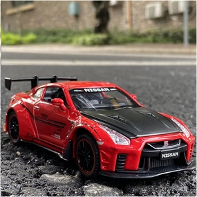Toy car Model 1/32 for Nissan GT-R R35 Racing Car Model Diecast Toys Children Boys Collection Sound Light (Color : Red)