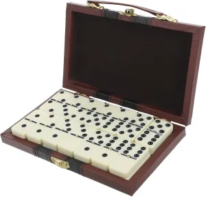 TOYANDONA 1 Set Vintage Dominoes Blocks Set with Wooden Box Party Game for Family Fun and Travel Entertainment
