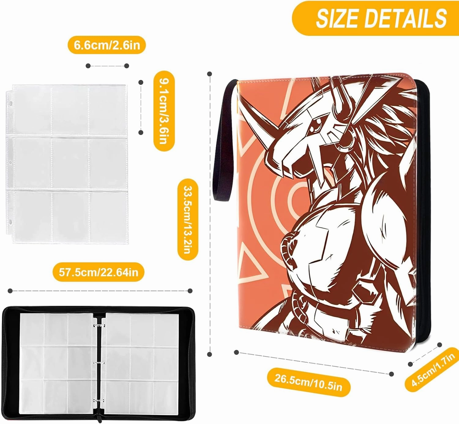 Trading Card Binder, Fits 900 Cards Card Collector Album Holder,with 50 Removable Sleeves Toys Gifts for Boys Girls