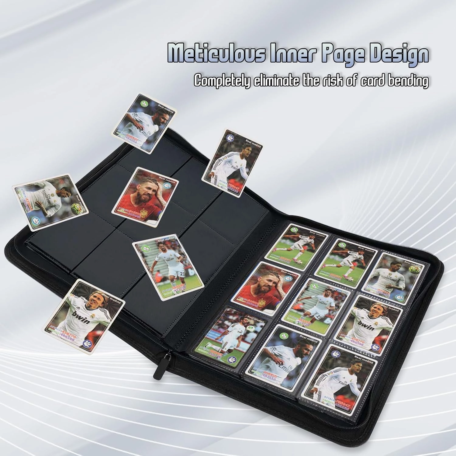 Trading Card Binder, Premium 9 Pocket Double Sided 540 Pocket PU Card Collection Binder, Collectible Trading Card Albums for MTG, TCG, Sport Card, Game Cards (Black)