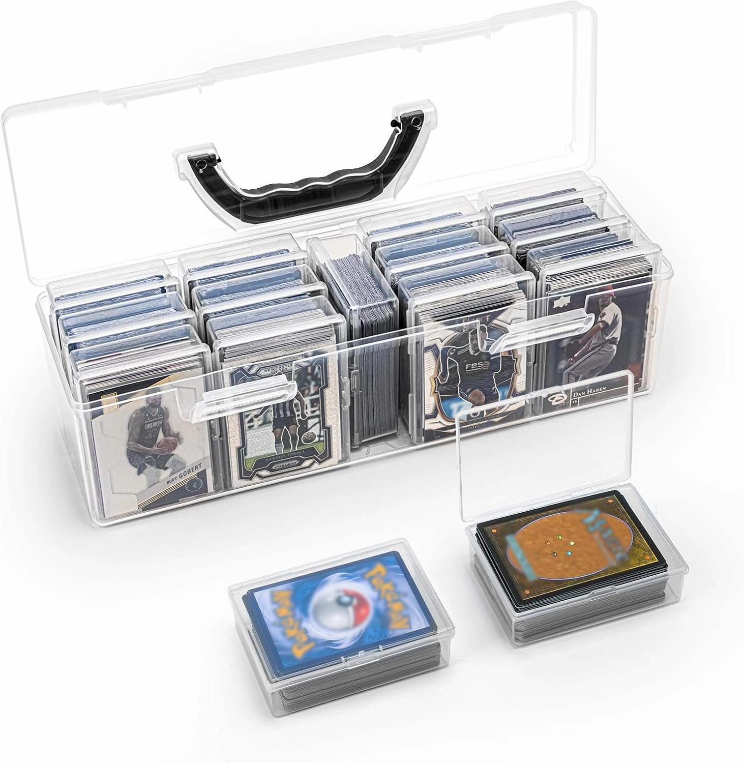 Trading Card Storage Box Set of 14, Plastic Card Box Large for 1000  Loose Cards, MTG Card Storage Box Fit for TCG, Magic Commander, Yugioh Cards, Sports card storage box, Playing Card Case