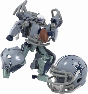 TRANSFORMERS NFL Dallas Cowboys Starblitz 5.5-Inch Action Figure Changes from Robot to Helmet, Football Toys for Ages 8 
