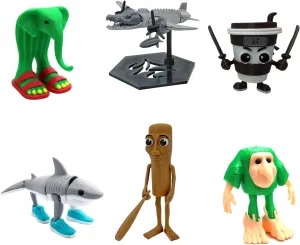 Tung Tung Tung Sahur Desktop Decorations Tralalero Tralala, Italian Creative High-Precision 3D-Printed Shark Wearing Sneakers Statue, Cartoon Action Figure Set Collectibles, Novel Gifts (6-Pcs).