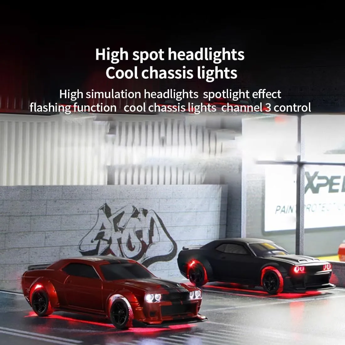 Turbo Racing 1/76 RC, Tabletop Drift Mini Car, 2.4G 4CH RWD Electric Remote Control Vehicle, Desktop Racing Car Model with High Speed & LED Light, Gifts for Adults (Style A)