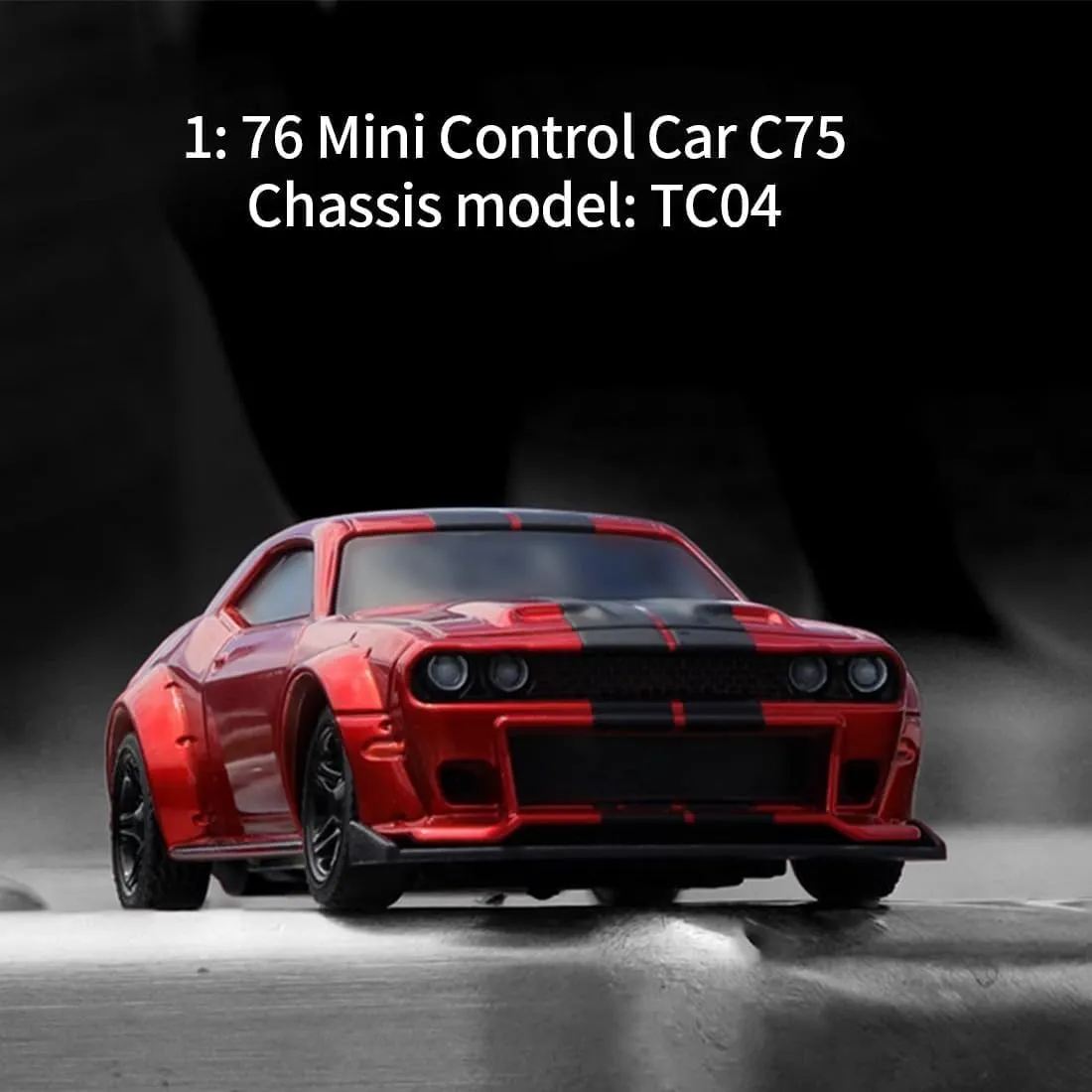 Turbo Racing 1/76 RC, Tabletop Drift Mini Car, 2.4G 4CH RWD Electric Remote Control Vehicle, Desktop Racing Car Model with High Speed & LED Light, Gifts for Adults (Style A)